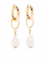 Mounser boucles d'oreilles Object Found en or 14ct à perles d'eau douce - Blanc - thumbnail