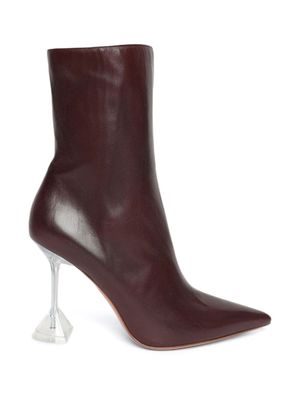 Amina Muaddi bottines Giorgia 95 mm en cuir - Marron