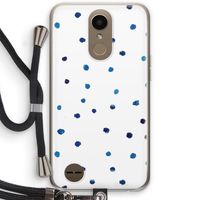 Blauwe stippen: LG K10 (2017) Transparant Hoesje met koord