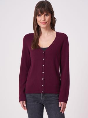 Basic fijngebreid vest met V-hals van biologisch cashmere