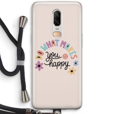 Happy days: OnePlus 6 Transparant Hoesje met koord