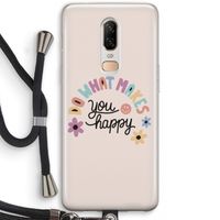Happy days: OnePlus 6 Transparant Hoesje met koord