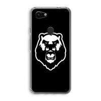 Angry Bear (black): Google Pixel 3a Transparant Hoesje