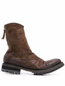 Premiata bottines en cuir à fermeture zippée - Marron