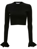 JW Anderson haut crop en maille à volants - Noir