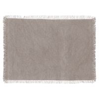 Secret de Gourmet placemats Kenya - 1x - lichtgrijs - 45 x 30 cm - katoen - met franjes