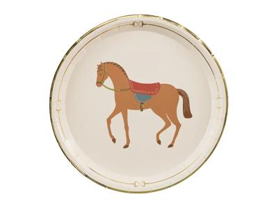 Borden Paard Bruin met Gouden Print 23cm (6st)