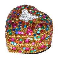 Tanden opbergdoosje voor kinderen - vlinder goud - 6 x 6 x 3 cm - handgemaakt - decoratief