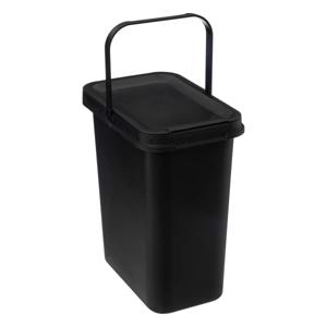 GFT aanrecht afvalbak - zwart - 12L - afsluitbaar - 20 x 26 x 37 cm - klepje/hengsel