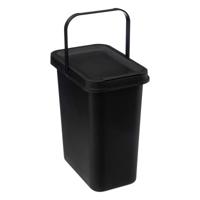 GFT aanrecht afvalbak - zwart - 12L - afsluitbaar - 20 x 26 x 37 cm - klepje/hengsel