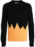 Comme des Garçons Homme Deux pull en maille fine à design bicolore - Noir