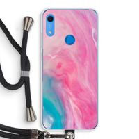 Roze explosie: Huawei Y6s Transparant Hoesje met koord