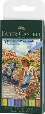 Faber Castell Tekenstift Pitt Artist Pen Brush - etui 6 stuks - Summer