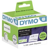 DYMO S0722430 Rol met etiketten 101 x 54 mm Papier Wit 220 stuk(s) Permanent hechtend Verzendetiketten