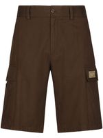 Dolce & Gabbana short cargo à plaque logo - Marron - thumbnail