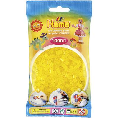 Hama strijkkralen 1000 stuks geel doorzichtig