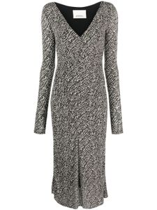 ISABEL MARANT robe mi-longue Laly à motif abstrait - Noir