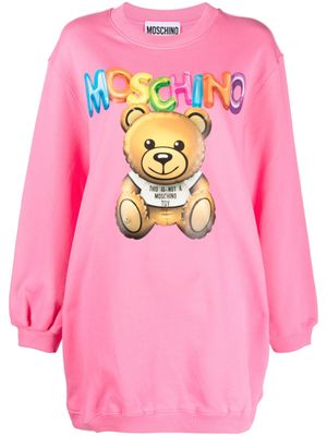 Moschino Sweaterjurk met logoprint - Roze