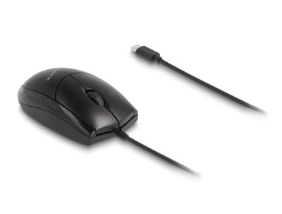 DeLOCK 12114 muis Universeel Ambidextrous USB Type-C Optisch 1200 DPI