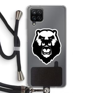 Angry Bear (white): Samsung Galaxy A12 Transparant Hoesje met koord
