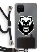 Angry Bear (white): Samsung Galaxy A12 Transparant Hoesje met koord