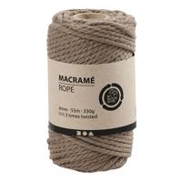 Creativ Company Macrame koord lichtbruin, 55m