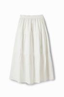 Midirok met broderie anglaise - WHITE - XL