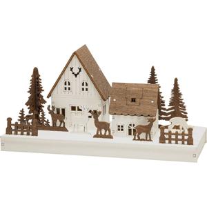 Konstsmide 3282-210 Kerstboog Bos, Huis Warmwit LED Wit, Bruin