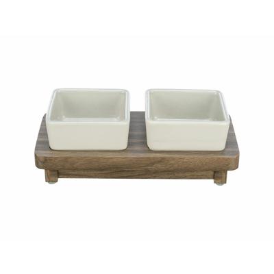 Voerbak voor honden Trixie CityStyle Bruin Grijs Keramisch Siliconen Hout MDF 2 x 400 ml