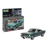 Revell modelbouwpakket - 1965 ford mustang 2+2 fastback 1:24 - 82dlg. - incl. basiskleuren verf