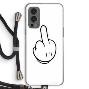 Middle finger white: OnePlus Nord 2 5G Transparant Hoesje met koord