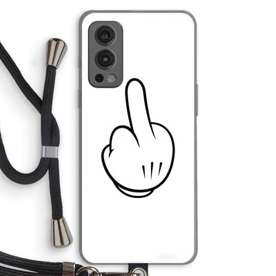 Middle finger white: OnePlus Nord 2 5G Transparant Hoesje met koord