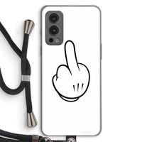 Middle finger white: OnePlus Nord 2 5G Transparant Hoesje met koord