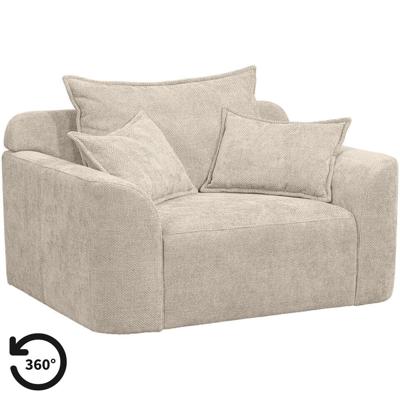 Leen Bakker - Loveseat Elsa - Eden - Stof - Beige - 99x128x84 Cm
