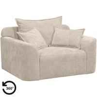 Leen Bakker - Loveseat Elsa - Eden - Stof - Beige - 99x128x84 Cm