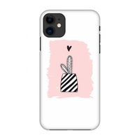 Zwart-wit cactus: Volledig geprint iPhone 11 Hoesje - thumbnail