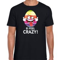 Vrolijk Paasei ei feel crazy t-shirt zwart voor heren - Paas kleding / outfit - thumbnail