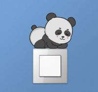 Muursticker stopcontact Slapende panda anime