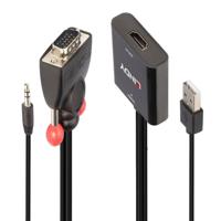 LINDY VGA Adapter [1x VGA-stekker, Jackplug male 3,5 mm - 1x HDMI-bus, USB 3.2 Gen 1 bus A (USB 3.0)] 38284 - thumbnail