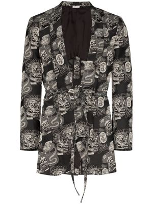 Comme des Garçons Homme Plus Buy Or Die jacquard blazer - Noir
