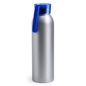 Aluminium drinkfles/waterfles met blauwe dop 650 ml   -