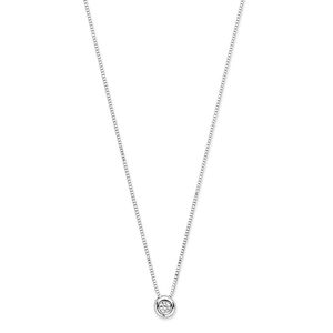 Ketting Rondje witgoud-diamant 0,05 ct Hsi 4,5 mm 42-45 cm