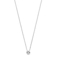 Ketting Rondje witgoud-diamant 0,05 ct Hsi 4,5 mm 42-45 cm