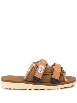 Suicoke sandales à fermetures scratch - Marron