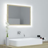 VidaXL Badkamerspiegel led 60x8,5x37 cm acryl sonoma eikenkleurig - thumbnail