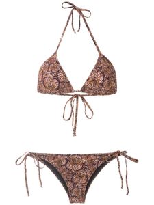 Isolda bikini à imprimé Borakay - Marron