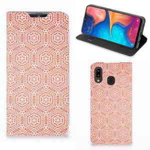 Samsung Galaxy A30 Hoesje met Magneet Pattern Orange