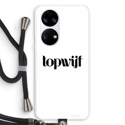 Topwijf Wit: Huawei P50 Transparant Hoesje met koord