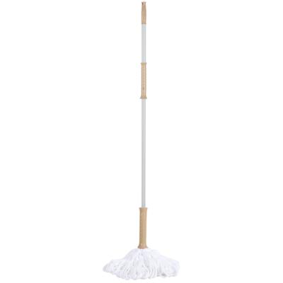 Urban Living Dweil vloermop - telescoopsteel - uitschuifbaar 85 tot 125 cm - wit/zalmroze