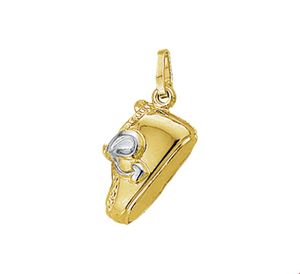 Hanger Babyschoen geelgoud 7 x 14 mm
